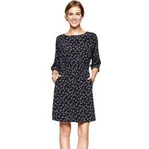 Gap long sleeve cherry blouson navy blue dress
